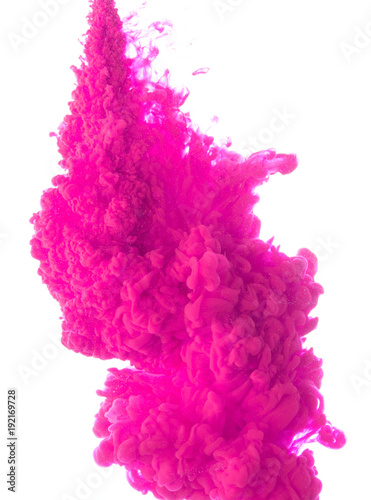Pink colorful ink in water abstract