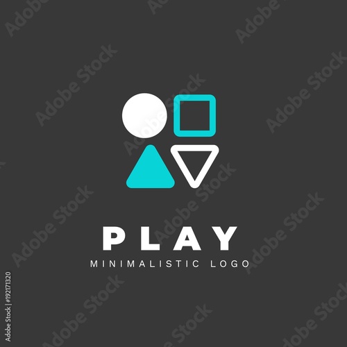 Minimalist vector logo for gamer resource or site. Stylized joystick buttons