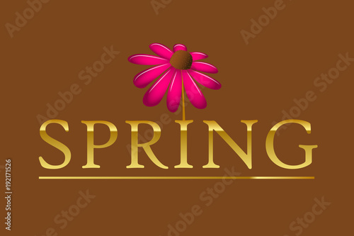 spring pink flower gold