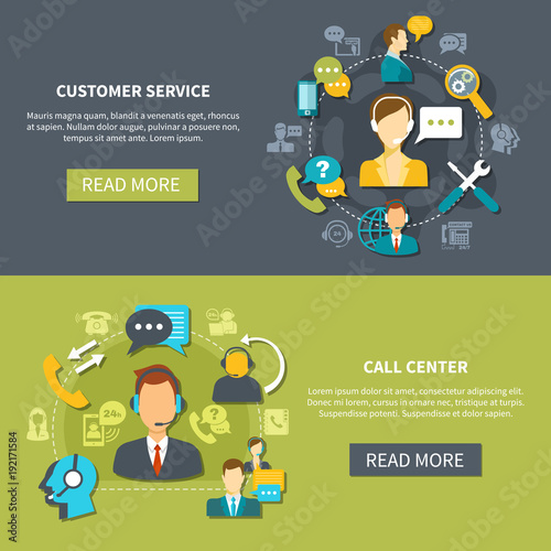 Customer Support Service Banners