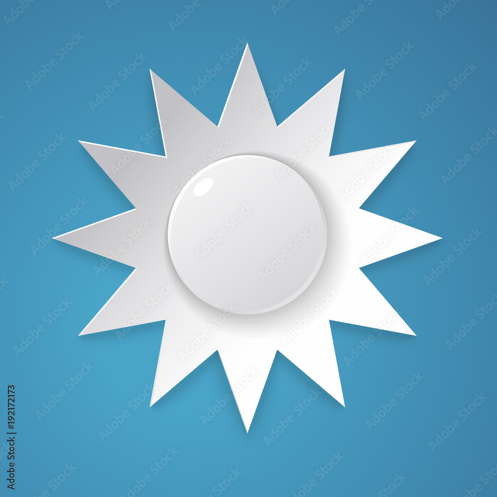 Sun designed in paper art style. Sun designed in paper art style.
