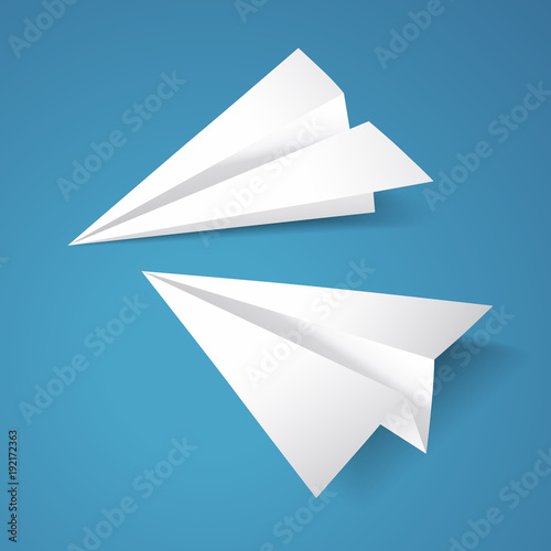 Paper planes designed in paper art style.