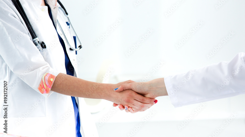 doctor and patient at the table. solution doctor and patient at the table. solution