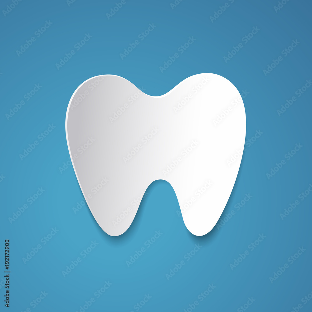 Tooth designed in paper art style. Tooth designed in paper art style.