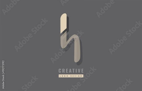 grey yellow modern alphabet letter h logo icon design