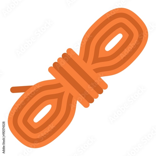 Rope coil icon, flat style