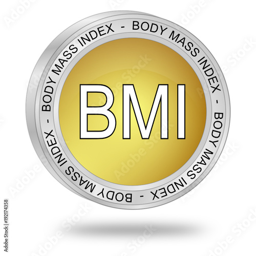 BMI - Body Mass Index Button - 3D illustration