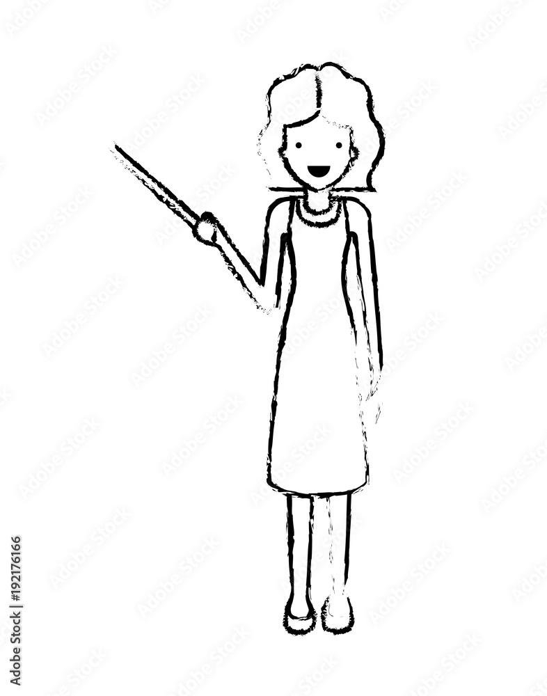 female teacher with pointing stick vector illustration design female teacher with pointing stick vector illustration design
