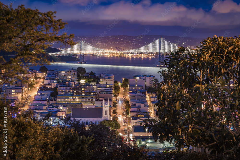 Bay Bridge from Ina Coolbrith Park