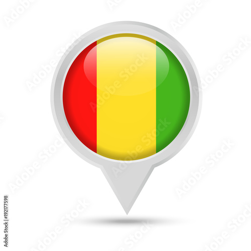 Free Download Guinea Flag Round Pin Vector Icon - GFXLoad
