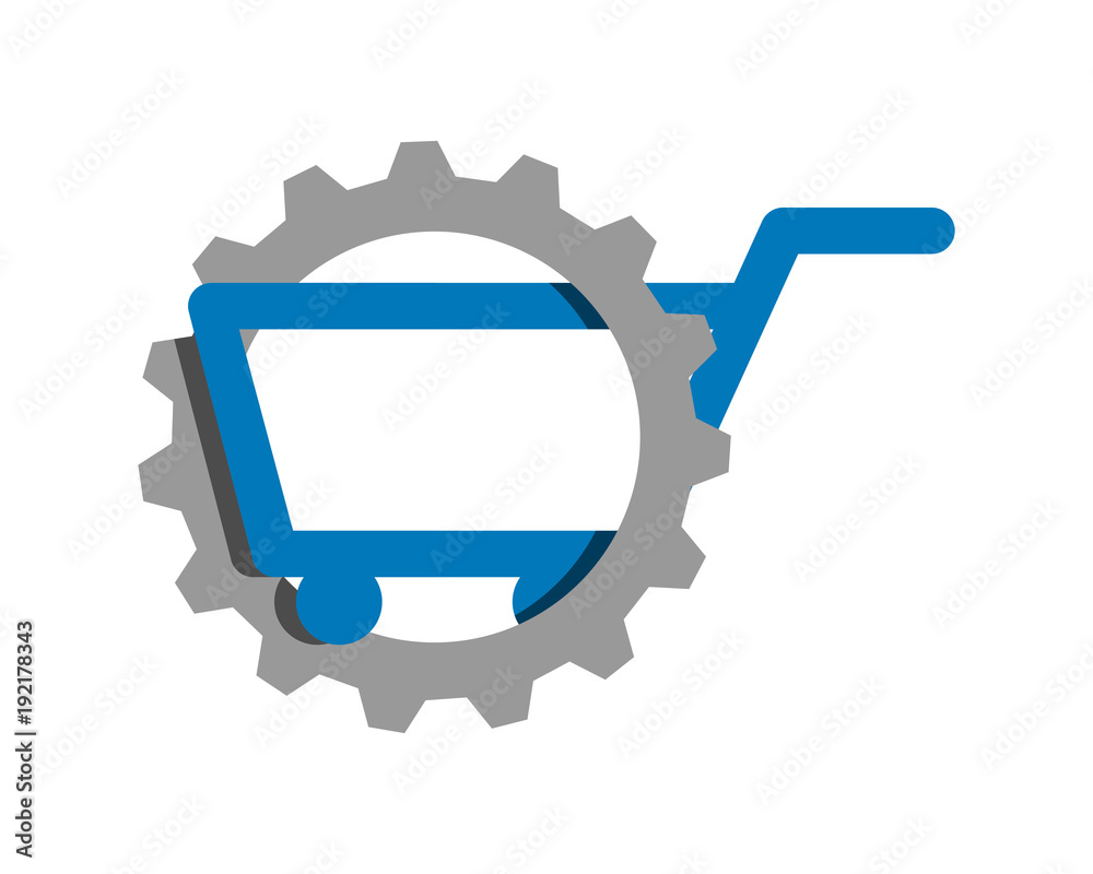 gear trolley cart carry carriage image vector icon logo gear trolley cart carry carriage image vector icon logo