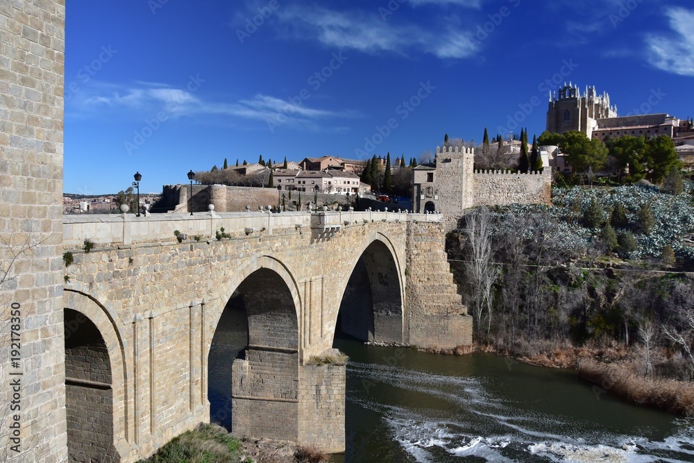 Saint Martin Bridge across Tagus River, Toledo, Spain