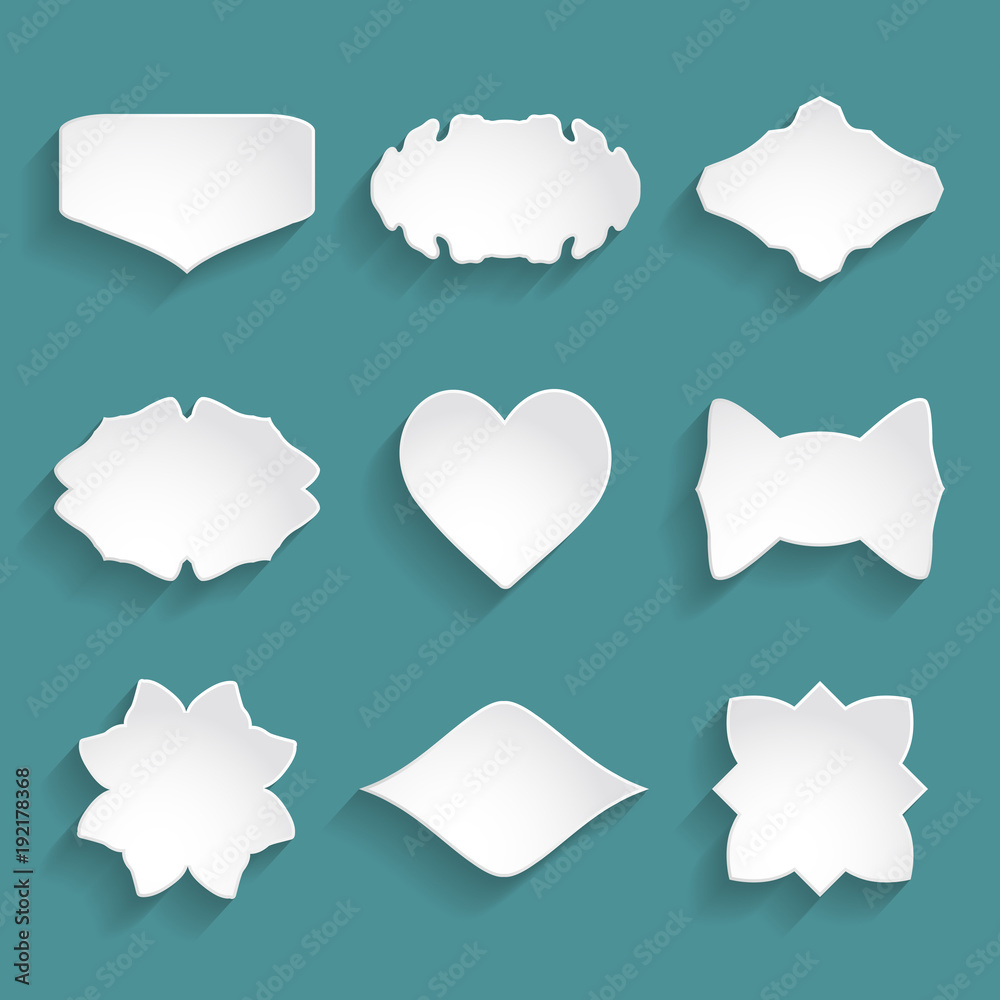 set of white paper frames set of white paper frames