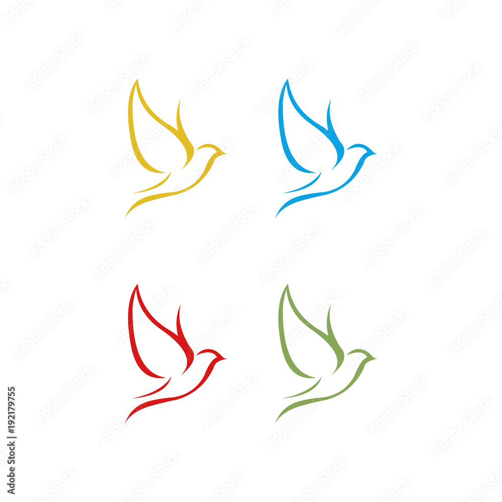 Fototapeta premium Bird vector logo abstract graphic out line and modern