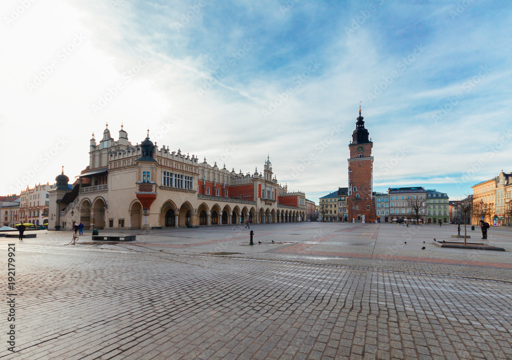 Fototapeta premium Market square in Krakow, Poland