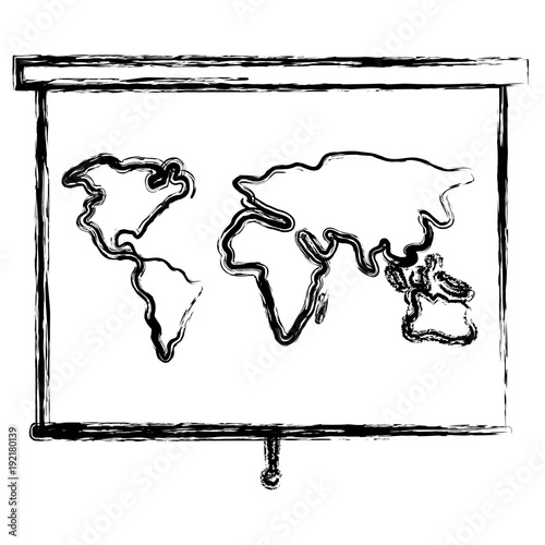 world map roller icon vector illustration design