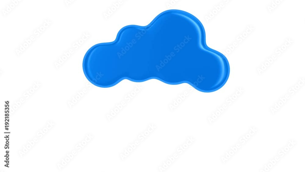 cloud and drop on white background. Isolated 3D render cloud and drop on white background. Isolated 3D render
