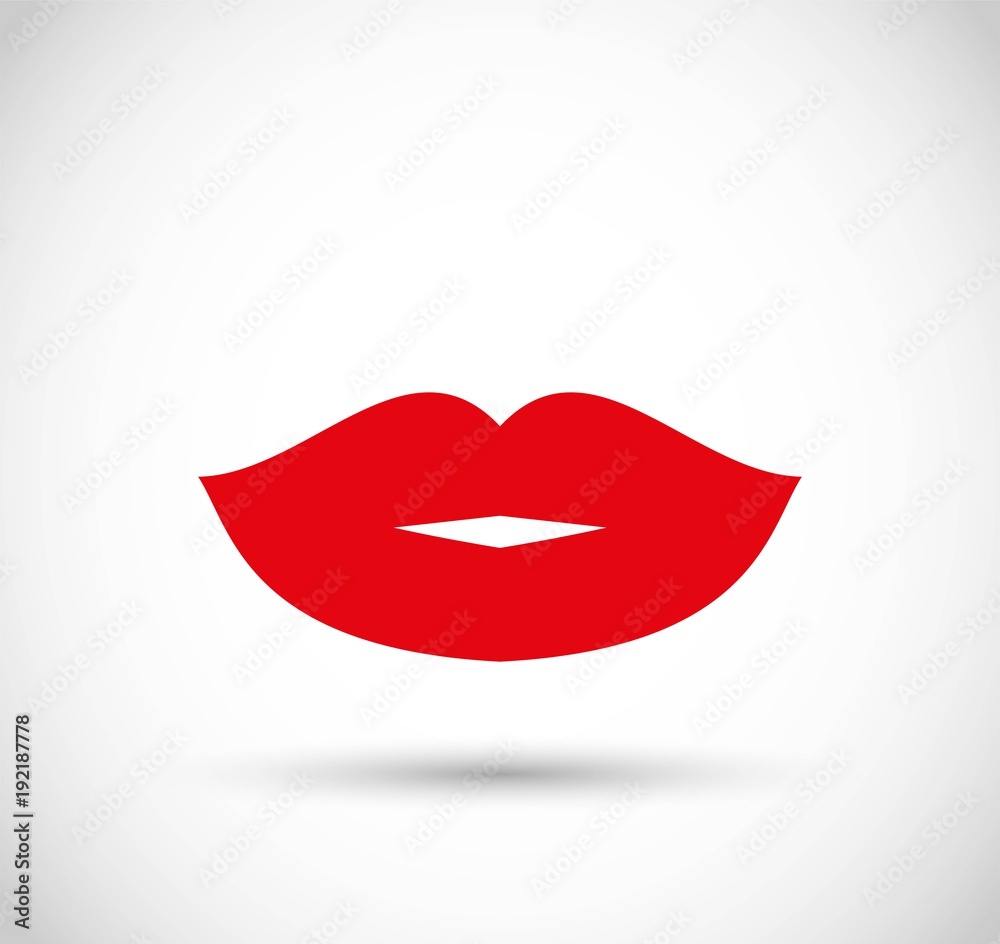 Beautiful red lips icon vector Beautiful red lips icon vector