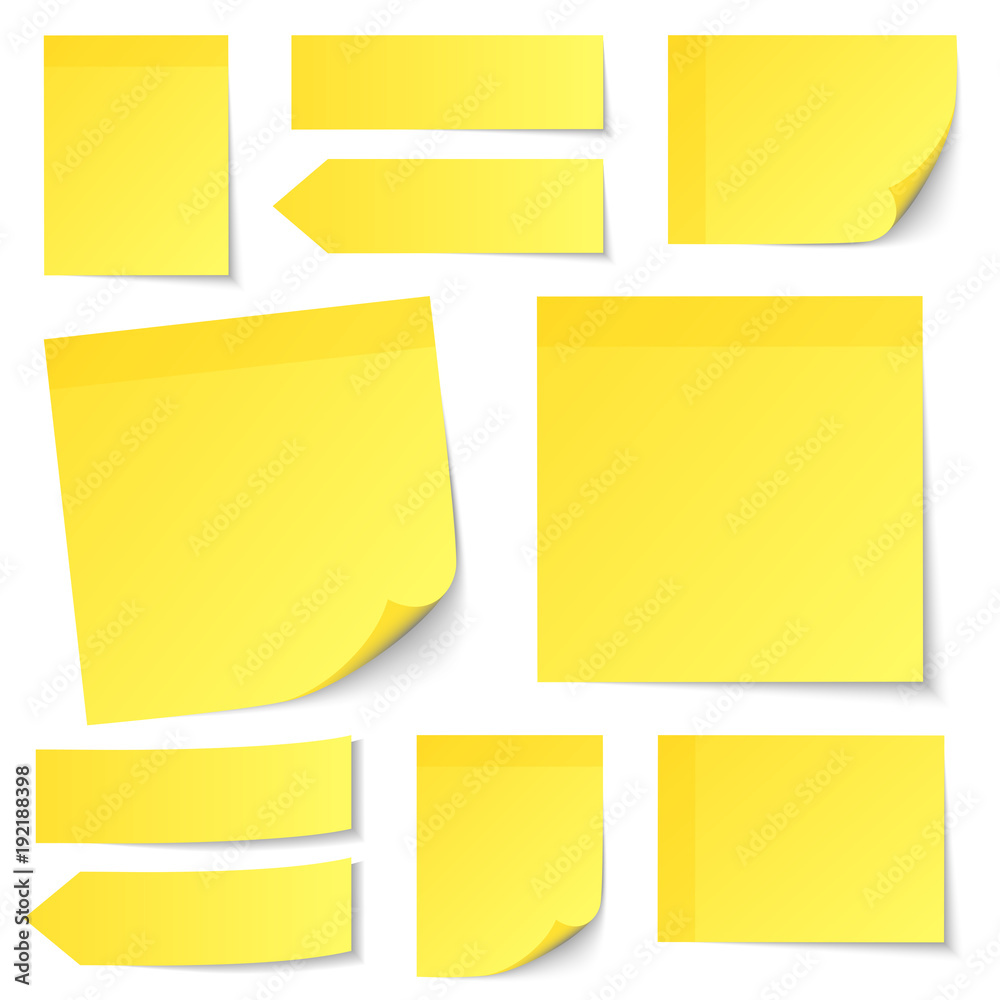 Yellow Stick Notes Set Yellow Stick Notes Set