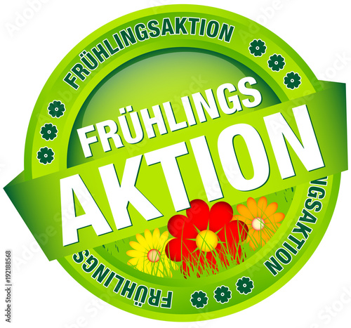 Button Banner "Frühlingsaktion" grün/bunt