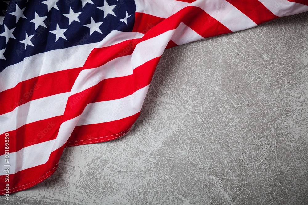 Obraz premium USA flag on grey background