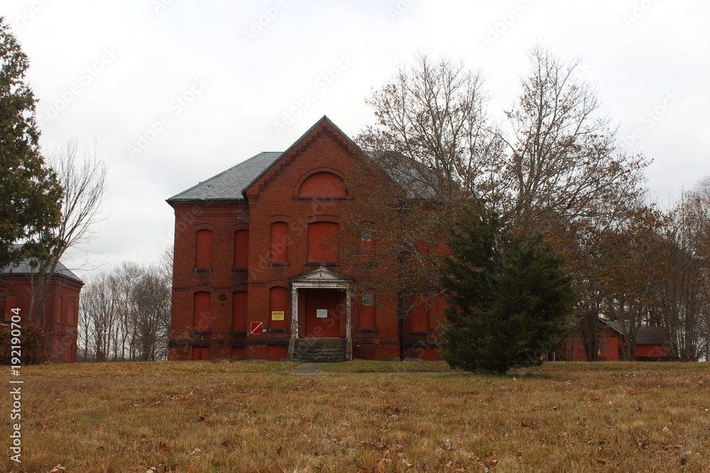 Abandoned brick asylum building Abandoned brick asylum building