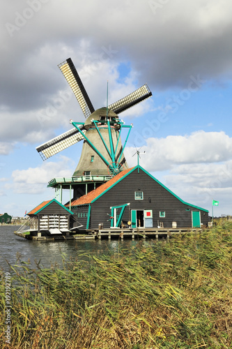 Traditional windmills and farm buildings