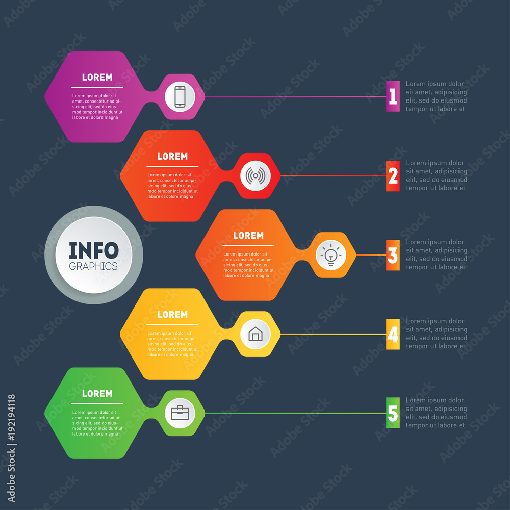 Education, technology, industry or science concept with 5 processes, values, parts, options or steps. Business presentation. Infographic template. Education, technology, industry or science concept with 5 processes, values, parts, options or steps. Business presentation. Infographic template.
