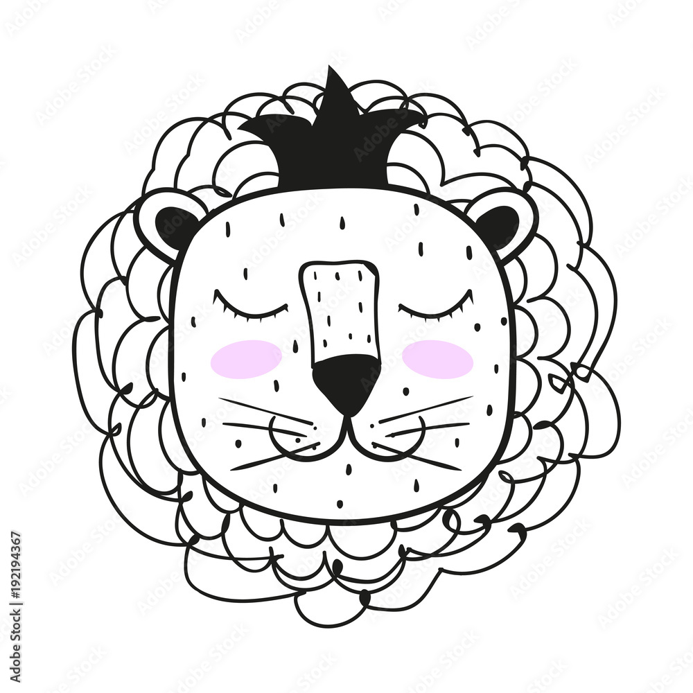 Cute. A lion. Scandinavian style. Bright. Children's. print. For the boy and the girl. For clothes, postcards. For your design. Cute. A lion. Scandinavian style. Bright. Children's. print. For the boy and the girl. For clothes, postcards. For your design.
