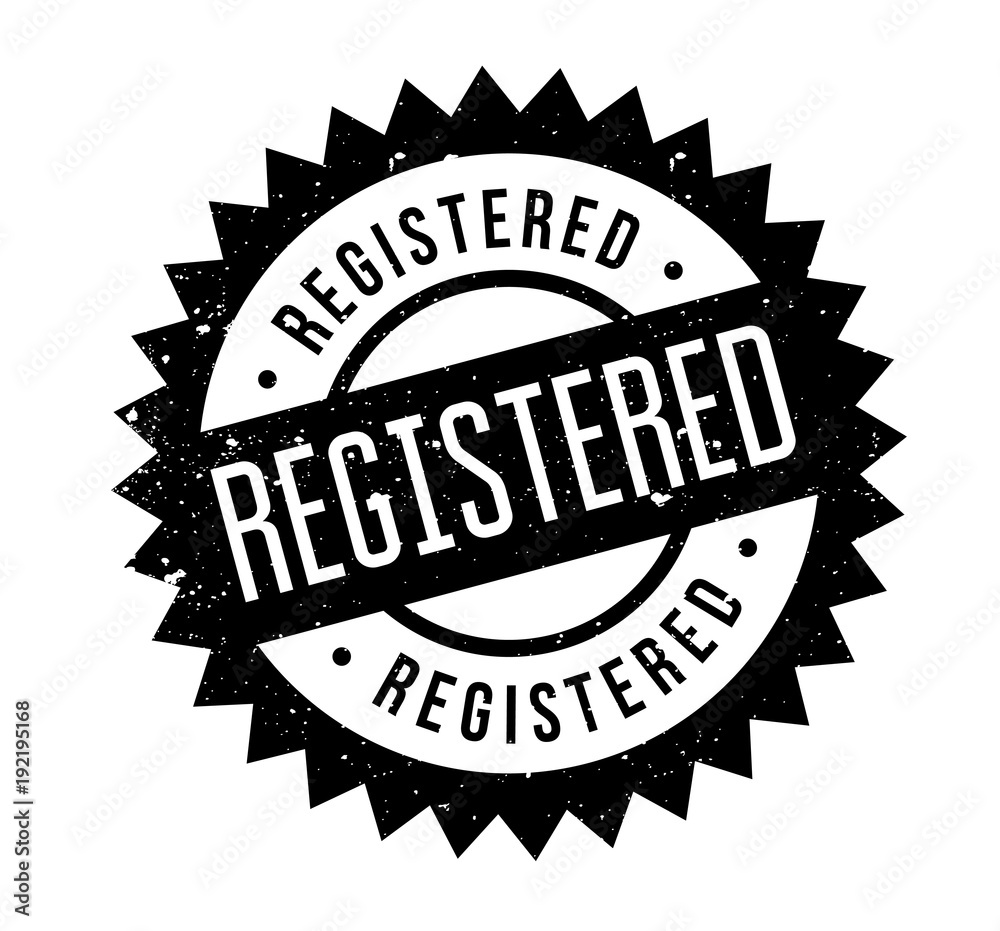 Registered rubber stamp. Grunge design with dust scratches. Effects can be easily removed for a clean, crisp look. Color is easily changed. Registered rubber stamp. Grunge design with dust scratches. Effects can be easily removed for a clean, crisp look. Color is easily changed.