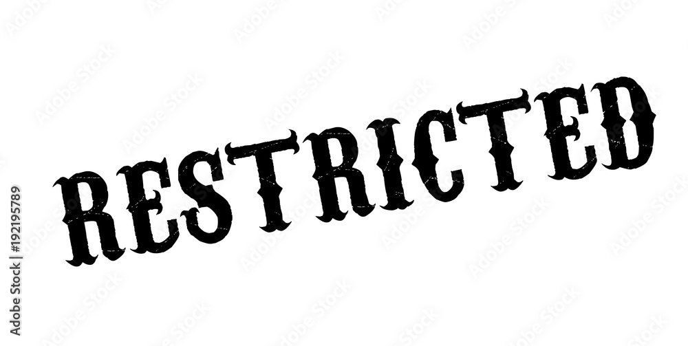 Restricted rubber stamp. Grunge design with dust scratches. Effects can be easily removed for a clean, crisp look. Color is easily changed. Restricted rubber stamp. Grunge design with dust scratches. Effects can be easily removed for a clean, crisp look. Color is easily changed.