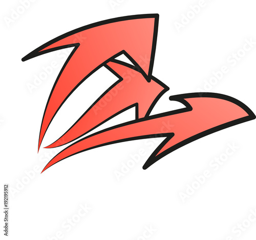 Three red arrows - vector