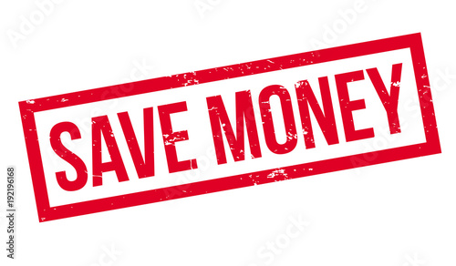 Save Money rubber stamp. Grunge design with dust scratches. Effects can be easily removed for a clean, crisp look. Color is easily changed.