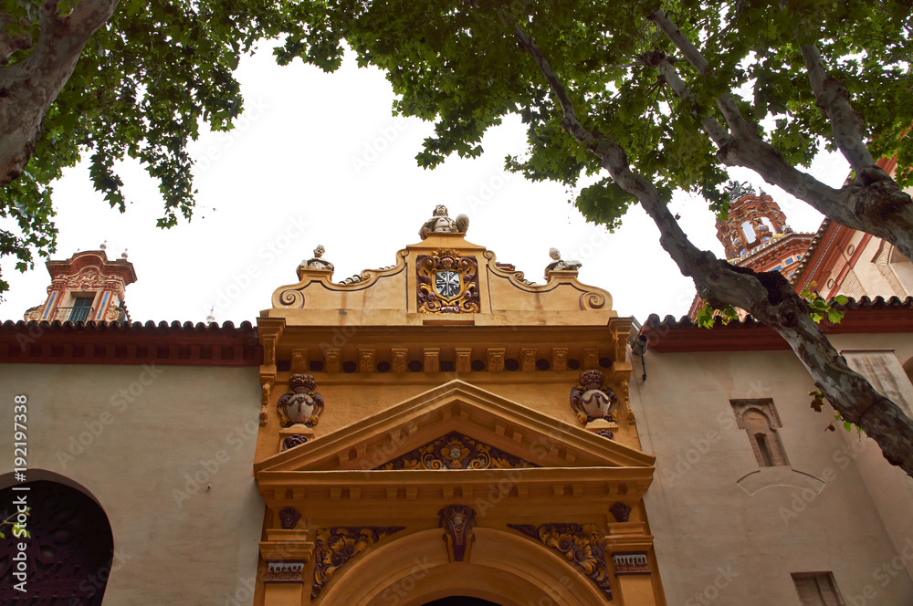 Obraz premium Historic buildings and monuments of Seville, Spain. Santa Maria Magdalena