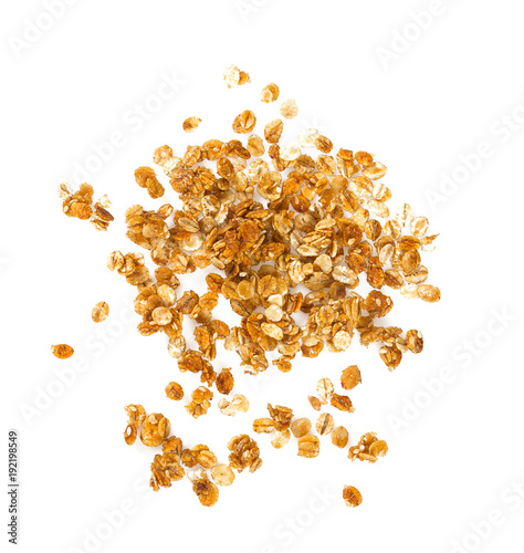 granola isolated on white photo