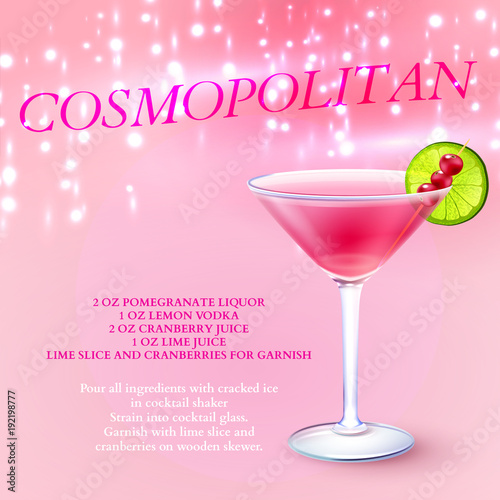 Cocktail Cosmopolitan Recipe Background