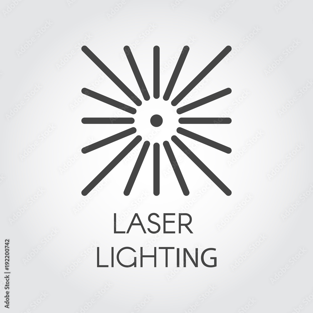 Laser lighting icon drawing in outline style. Graphic thin line stroke  pictograph. Technology concept contour web sign. Vector illustration for  different design needs Stock Vector | Adobe Stock