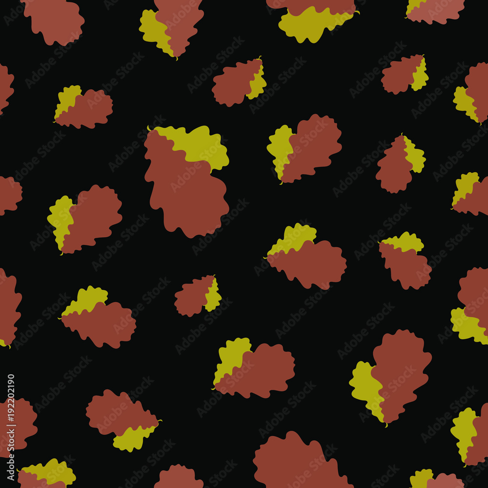 Seamless pattern oak leaf on the black background Seamless pattern oak leaf on the black background