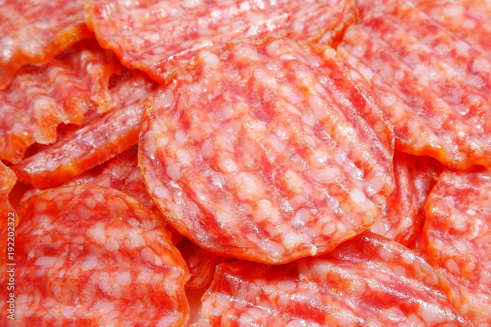 Wavy salami slices chips Wavy salami slices chips