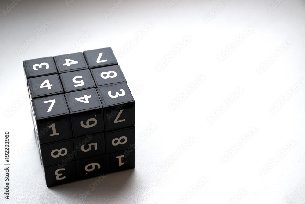 black Sudoku cube with numbers black Sudoku cube with numbers
