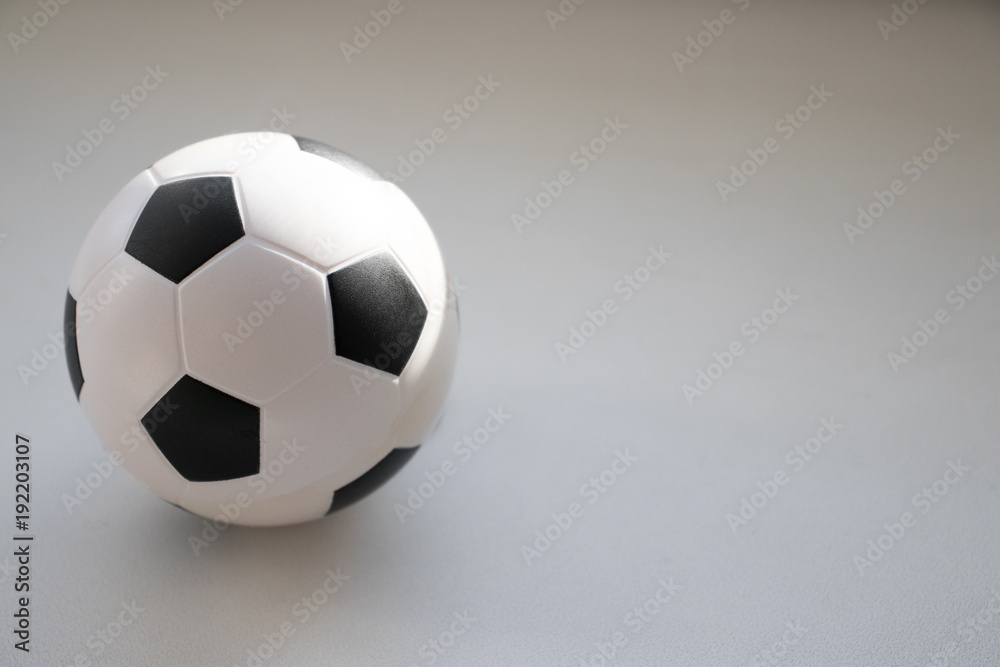 Soccer ball, black and white close-up