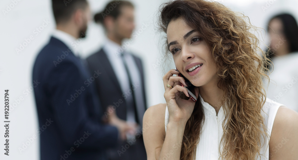 closeup. business woman with a smartphone closeup. business woman with a smartphone