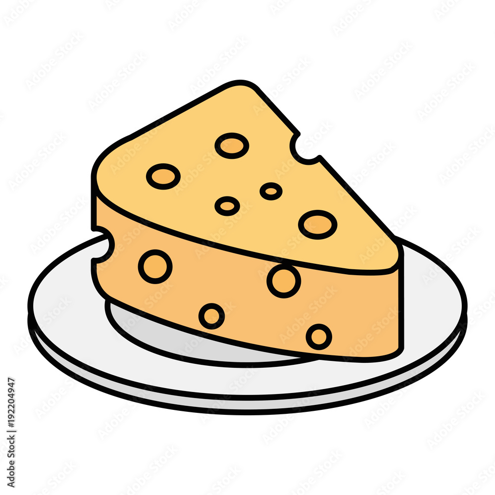 dish with cheese piece isolated icon vector illustration design