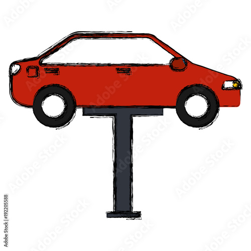 car in synchronization platform vector illustration design
