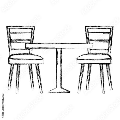 restaurant table and chairs vector illustration design