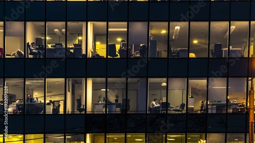 creative office workers during operation and at the end of working day, time lapse