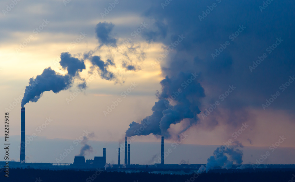 Smoke from the pipes in the factory Smoke from the pipes in the factory