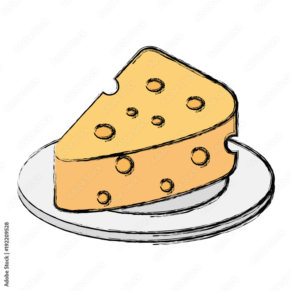 dish with cheese piece isolated icon vector illustration design