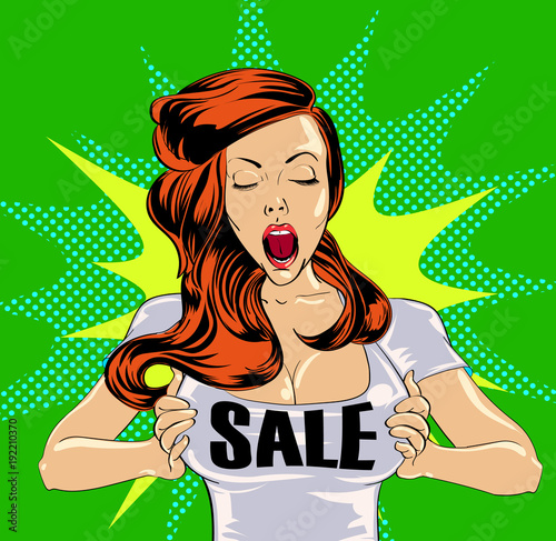 Girl character in comic book style. 