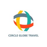 abstract colorful globe travel logo